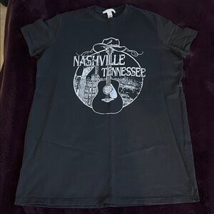 Full Tilt Nashville Tennessee Graphic T-Shirt Dress Black Size Small